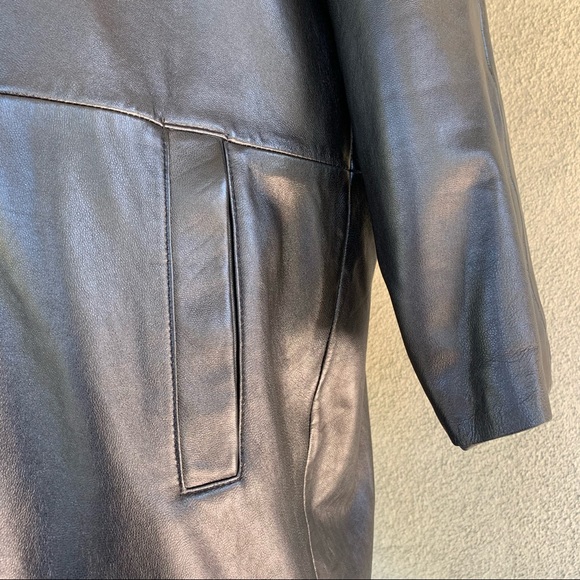 “Collezione” Kid Leather Jacket Coat Black Hood - Picture 8 of 12